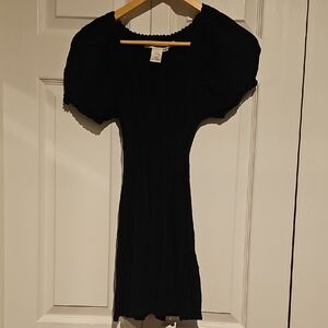 Vintage Studio M Black Puff Sleeve Knit Dress – Size Medium